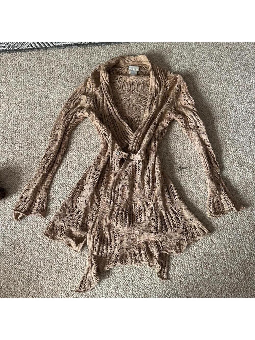 Bibelot linen and cotton knit cardigan with button detail,